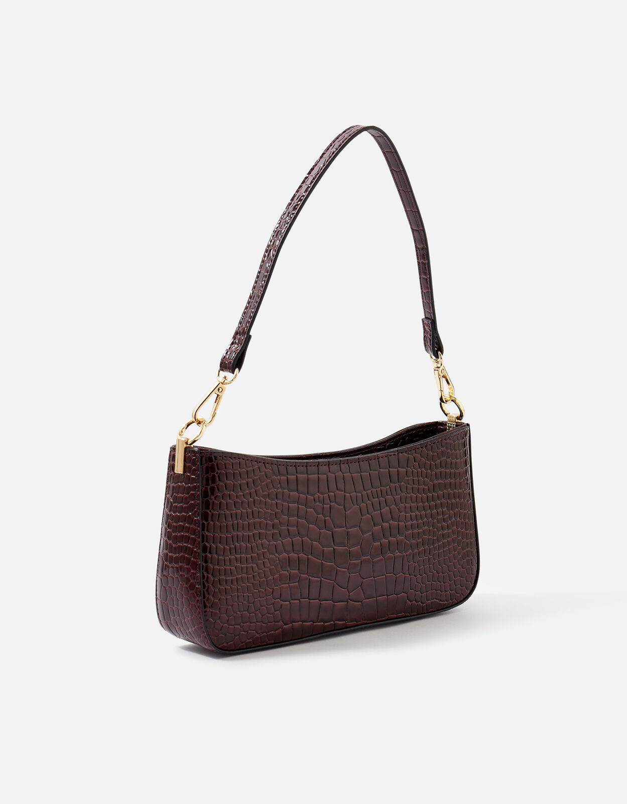 Faux Croc Baguette Bag Red