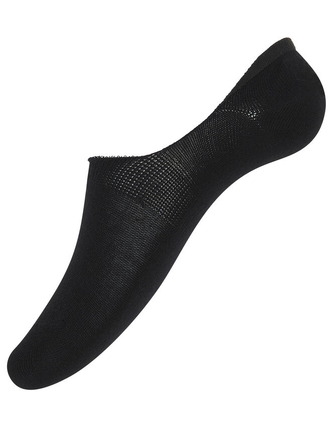 3pk Basic Bamboo Footsie Socks, Black (BLACK), large