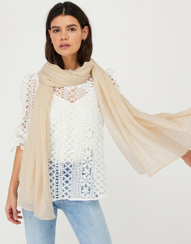 Metallic Lightweight Scarf, , large