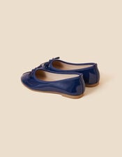 Girls Patent Ballerina Flats, Blue (NAVY), large