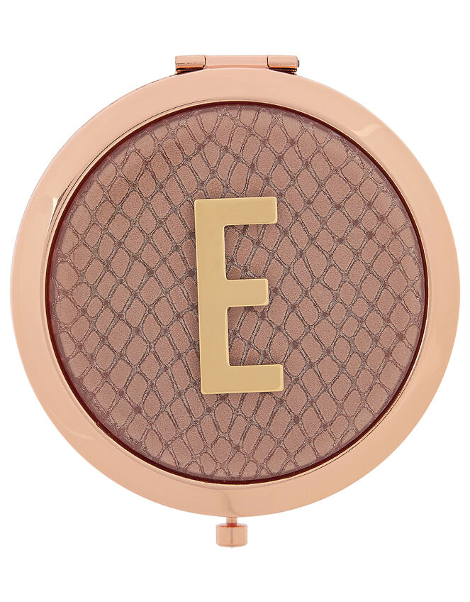 Rose Gold Initial Mirror - E, , large