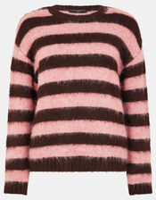 Brushed Stripe Jumper, Pink (PINK), large