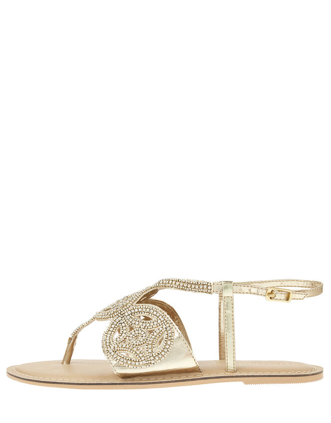Gabriella Embellished Gladiator Sandals, Gold (GOLD), large