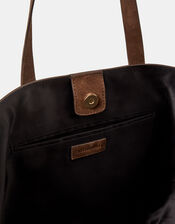 Embroidered Fringe Suede Tote Bag, , large