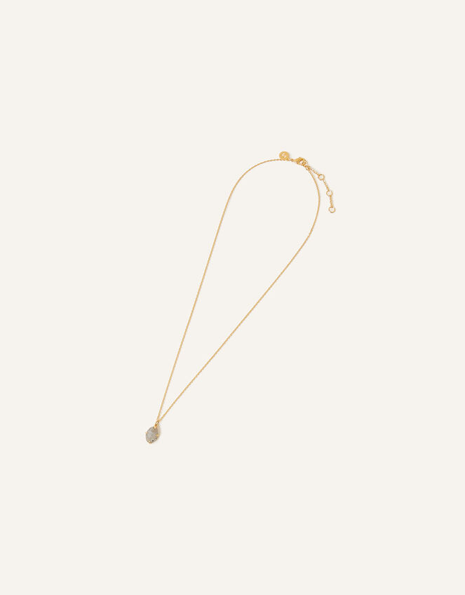 14ct Gold-Plated Labradorite Pendant Necklace, , large