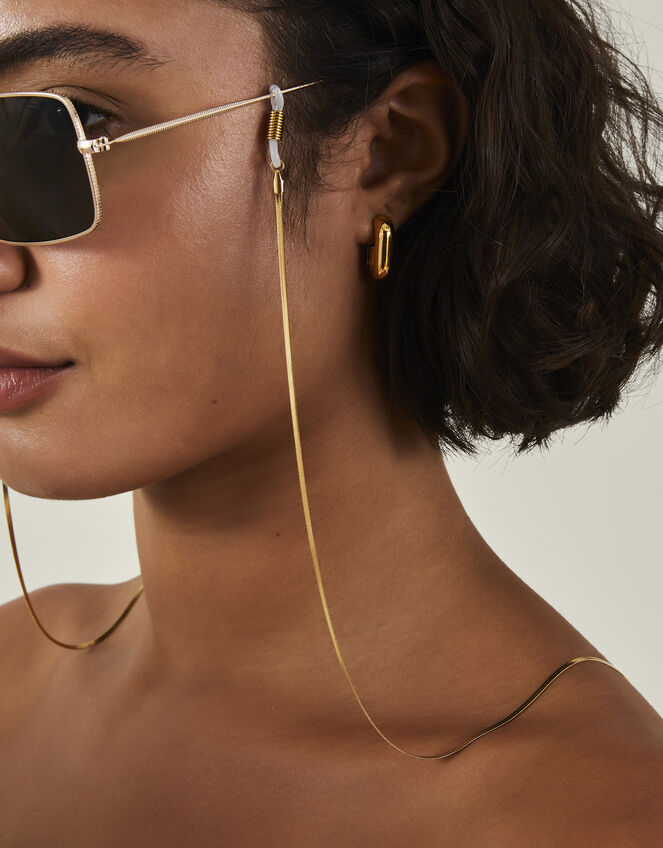 14ct Gold-Plated Sterling Silver Omega Glasses Chain, , large