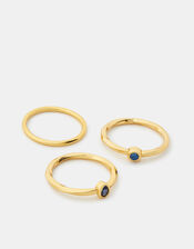 3-Pack 14ct Gold-Plated Stacking Stone Rings, Gold (GOLD), large