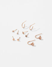 Rose Gold-Plated Stud and Hoop Multipack, , large