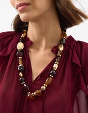 Chunky Organic Resin Beaded Necklace, , large