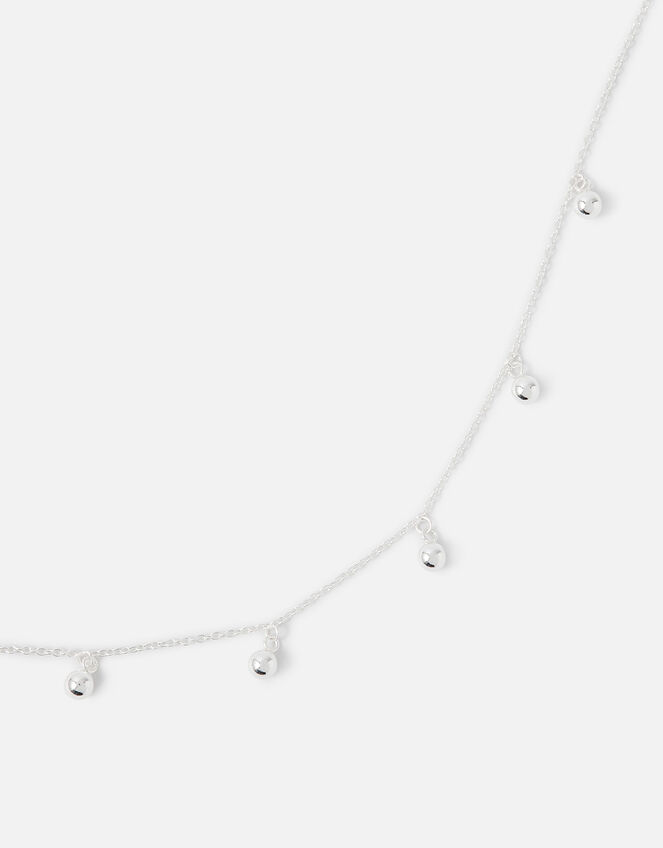 Sterling Silver Bead Station Necklace Sterling silver Accessorize UK