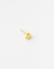 Gold-Plated Single Heart Stud, , large