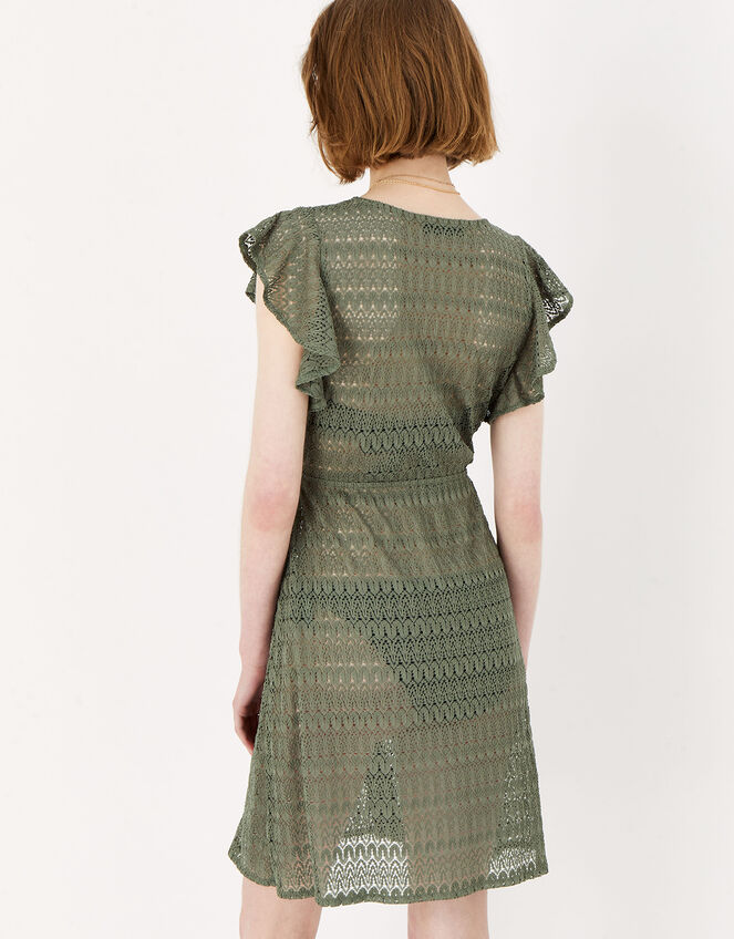 Frill Shoulder Lace Tabard, Green (KHAKI), large