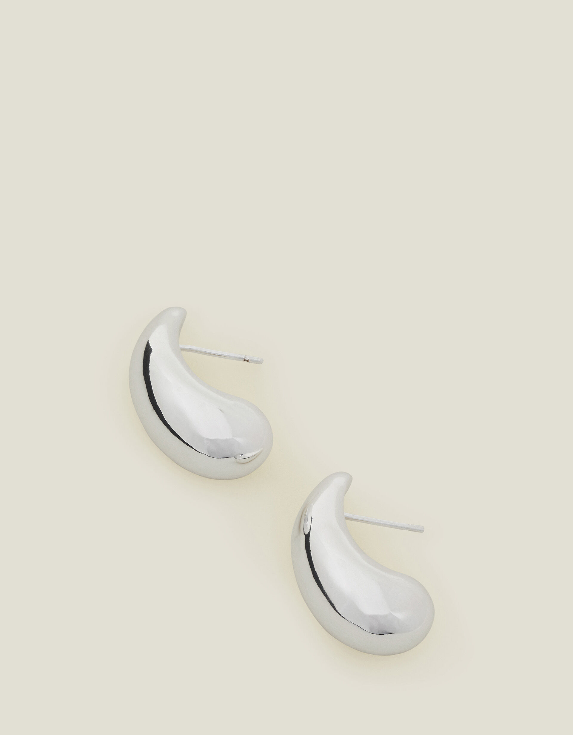 Sterling Silver Plated Large Teardrop Earrings