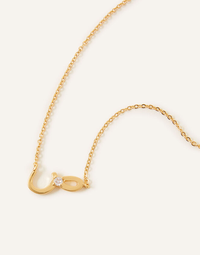14ct Gold-Plated Arabic Initial Pendant Necklace - S (Saad), , large