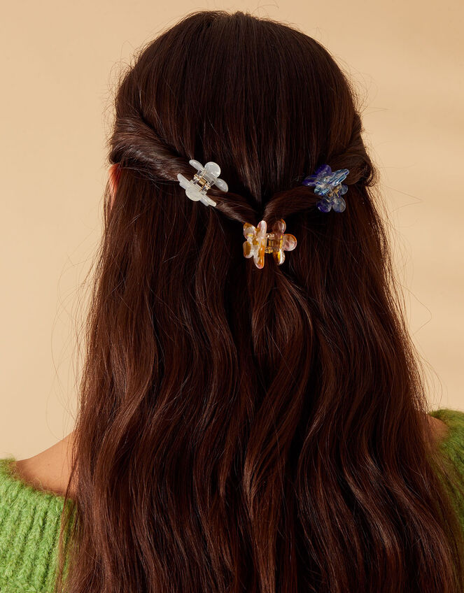 Mini Flower Claw Clips Set of Three, , large