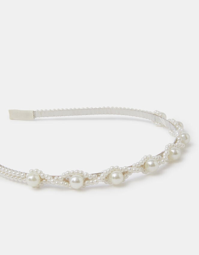Girls Pearl Metal Headband, , large