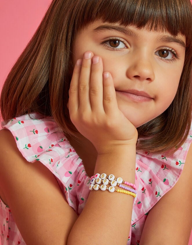 3-Pack Girls BBF Bead Friendship Bracelets, , large
