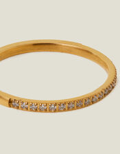 Stainless Steel Sparkle Band Ring, Gold (GOLD), large