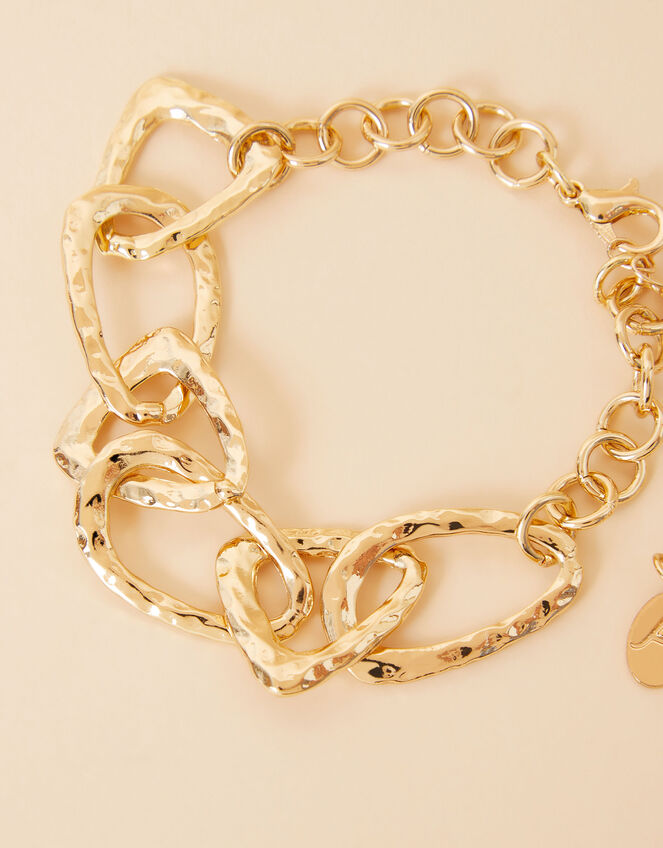 Textured Chain Link Clasp Bracelet, , large