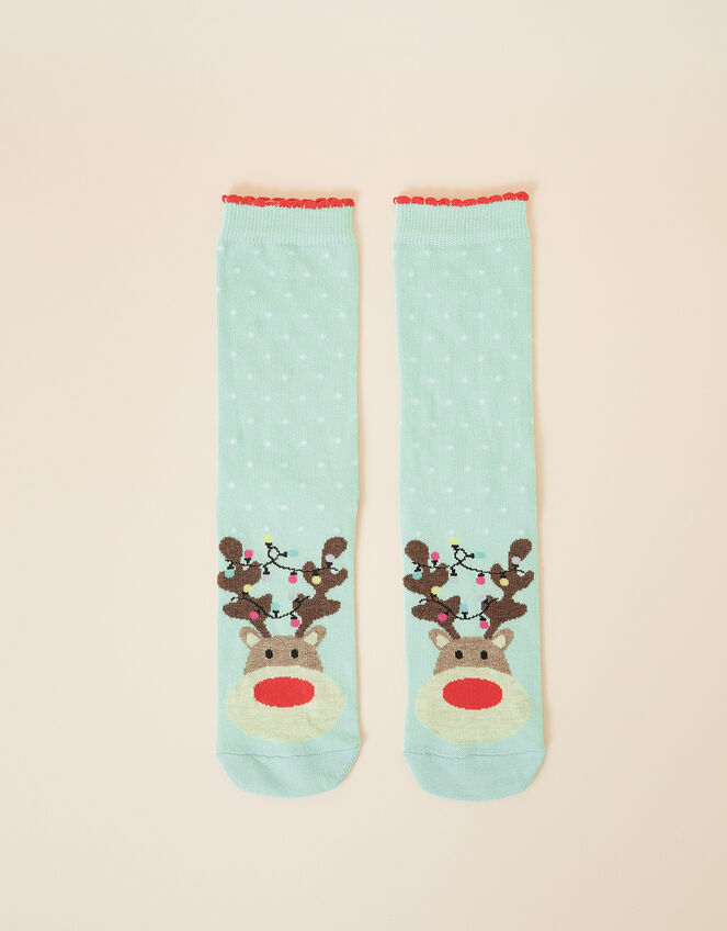 Rudolph Reindeer Socks, , large