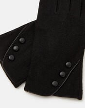 Plain Wool Gloves, Black (BLACK), large