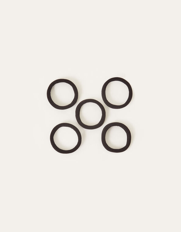 Thick Towelling Hair Bands 5 Pack, Black (BLACK), large