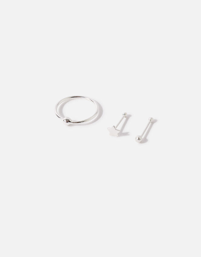 Sterling Silver Star Nose Stud Set, , large