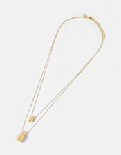 Gold-Plated Layered Pebble Necklace, , large