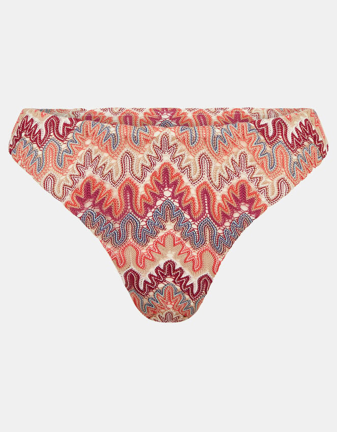 Crochet Tassel Charm Triangle Bikini Top, Red (RED), large