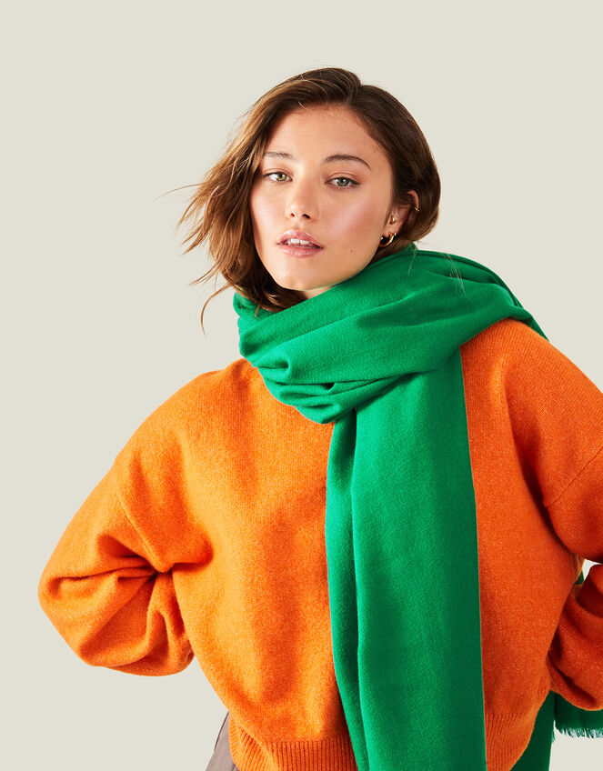 Grace SuperSoft Blanket Scarf Green Blanket scarves Accessorize UK