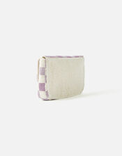 Gingham Beaded Clutch Bag, , large