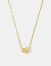 Stainless Steel Double Bead Pendant Necklace, , large