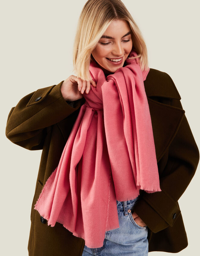 Super-Soft Blanket Scarf, Orange (CORAL), large