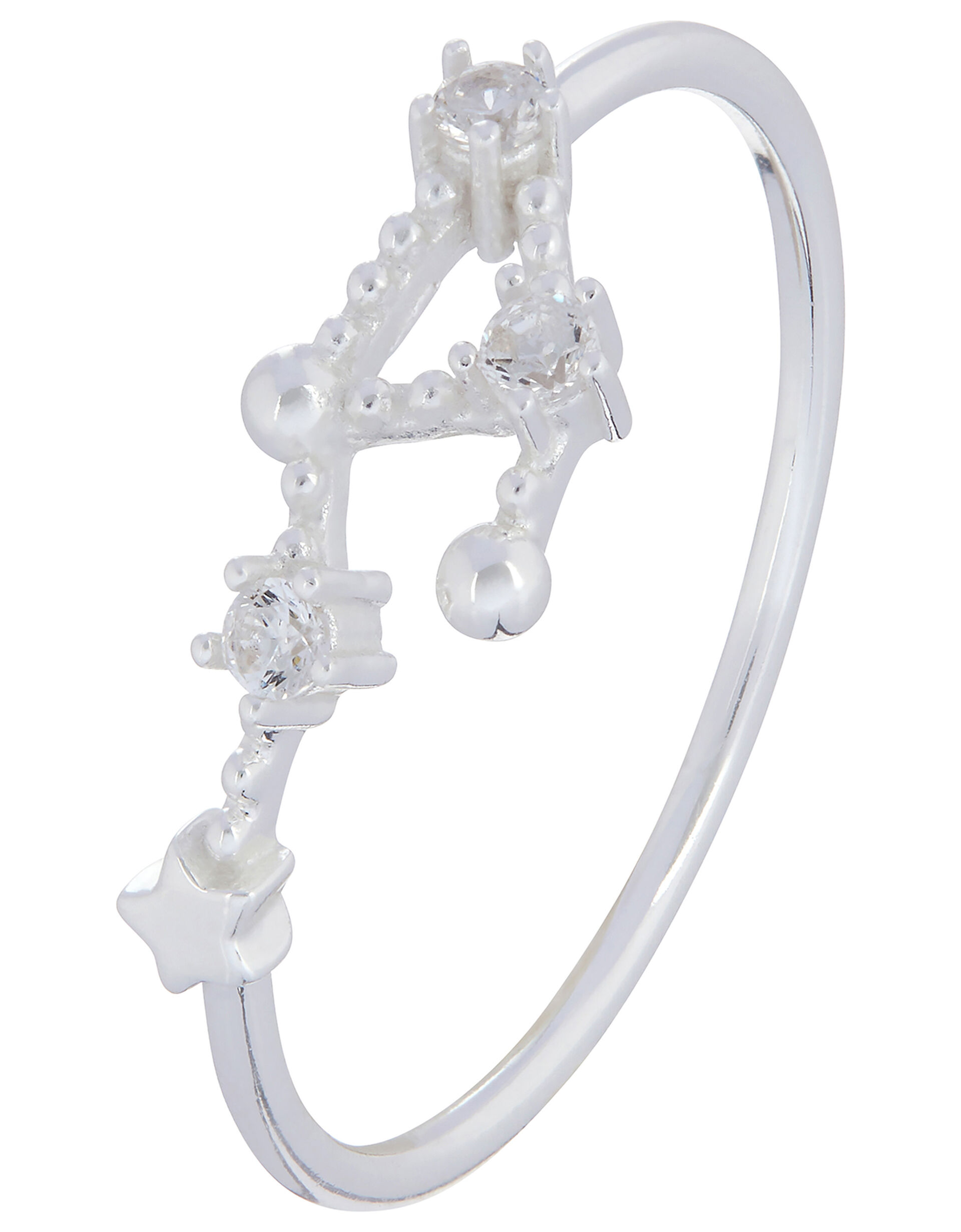 Sterling Silver Constellation Ring - Libra, White (ST CRYSTAL), large