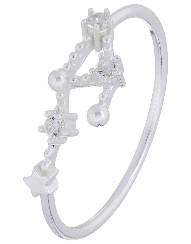 Sterling Silver Constellation Ring - Libra, White (ST CRYSTAL), large