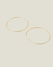 14ct Gold-Plated Large Thin Hoops, , large