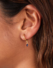 14ct Gold-Plated Sparkle Huggie Hoops, , large