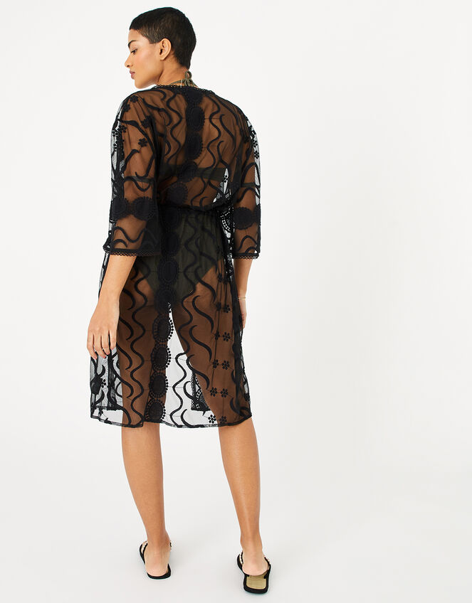 Lace Kimono, Black (BLACK), large