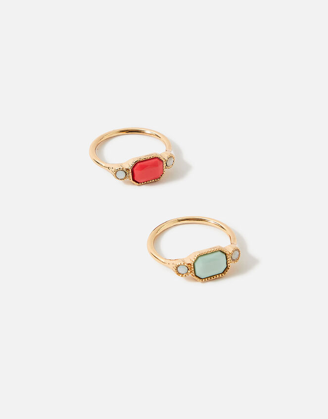 Seascape Deco Rings Set of Two, Multi (PASTEL-MULTI), large