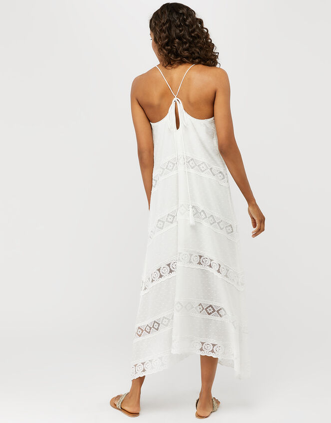Lace Insert Maxi Dress, White (WHITE), large