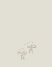 Small Sparkle Bow Drop Earrings, , large