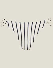 Polka Dot and Stripe Bikini Bottoms, Ivory (IVORY), large