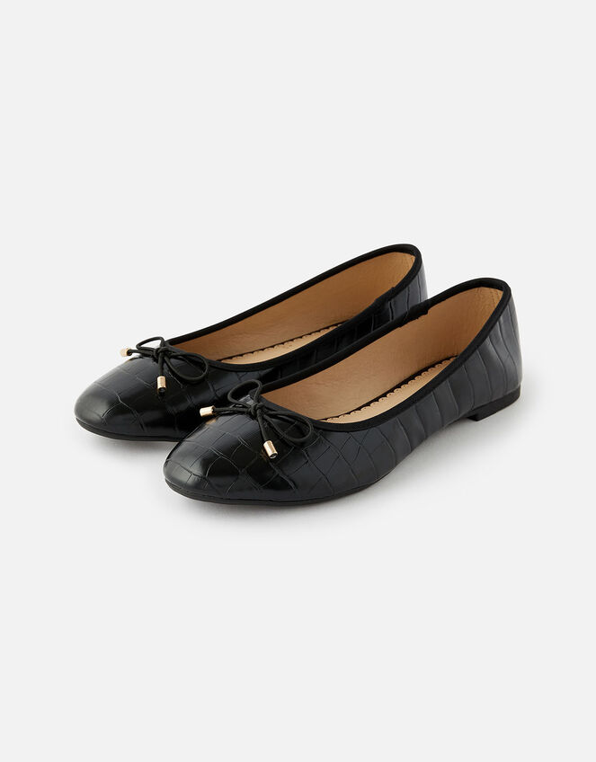 Croc Ballerina Flats, Black (BLACK), large