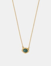 14ct Gold-Plated Irregular Aventurine Pendant Necklace, , large