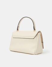 Twist Lock Chain Strap Handbag, Cream (CREAM), large