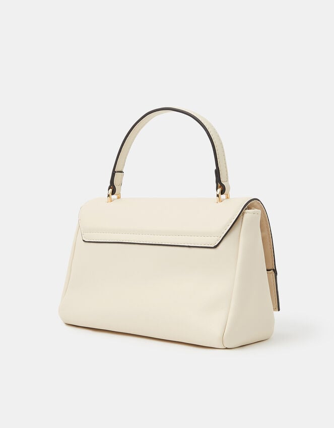 Twist Lock Chain Strap Handbag, Cream (CREAM), large