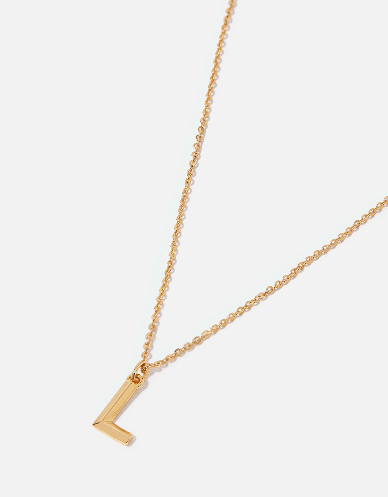 Gold-Plated Initial Pendant Necklace 