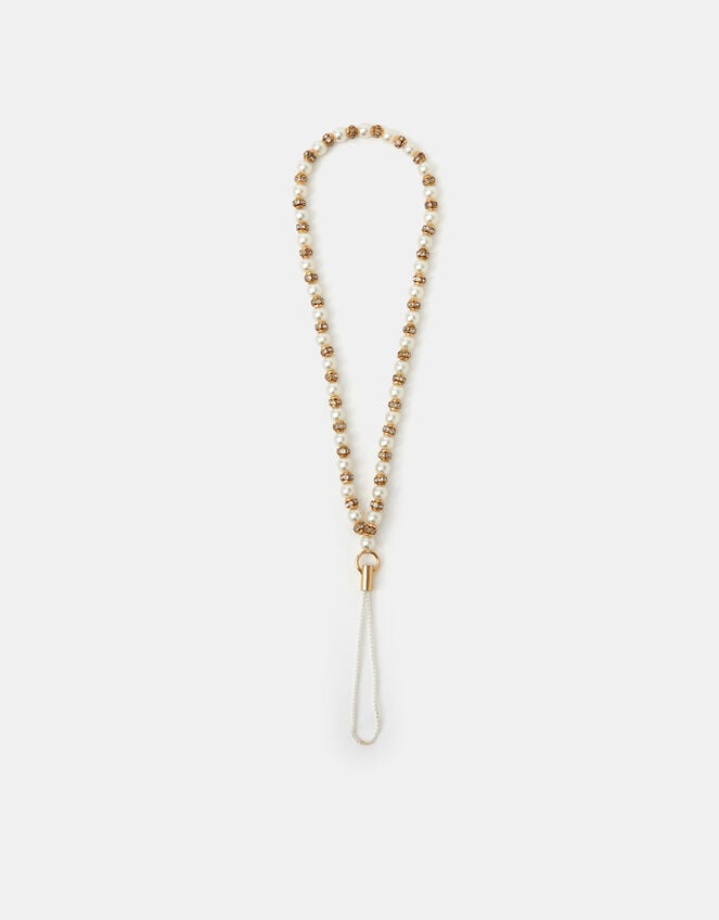 Pearl Beaded Phone Charm, , large