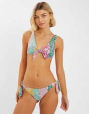 Paisley Print Tie Bikini Top, Multi (BRIGHTS MULTI), large