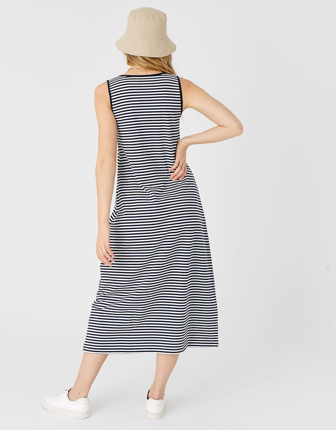 Stripe Jersey Vest Dress, Blue (NAVY), large